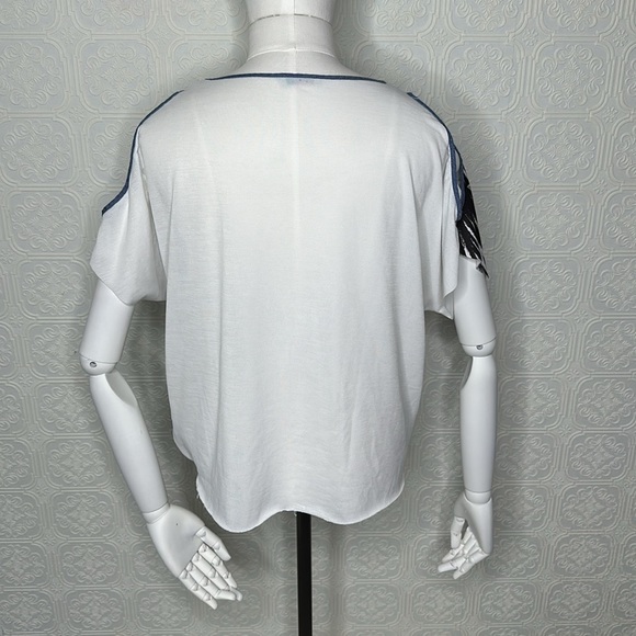 Zara | Short Sleeve | Cold Shoulder Top with a Bit of Sparkle! - Picture 3 of 7